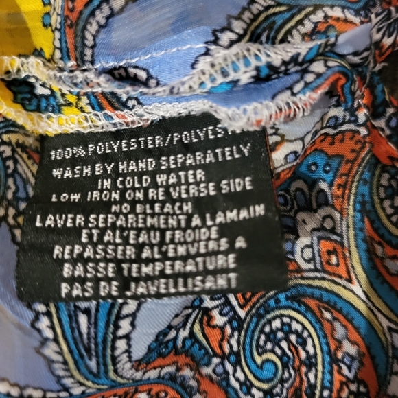 Jac Dale Bohemian Yellow and Blue Women's Top - Picture 5 of 6